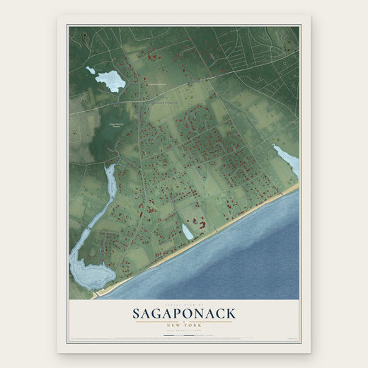 Sagaponack, New York map print, the full design