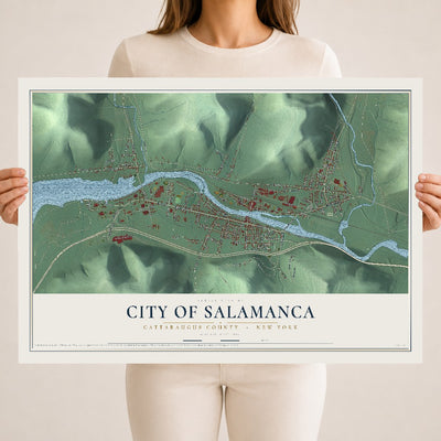 Map of the City of Salamanca, Cattaraugus County, New York, 18 x 24 inch unframed archival matte print