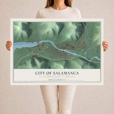 Map of the City of Salamanca, Cattaraugus County, New York, 24 x 36 inch unframed archival matte print