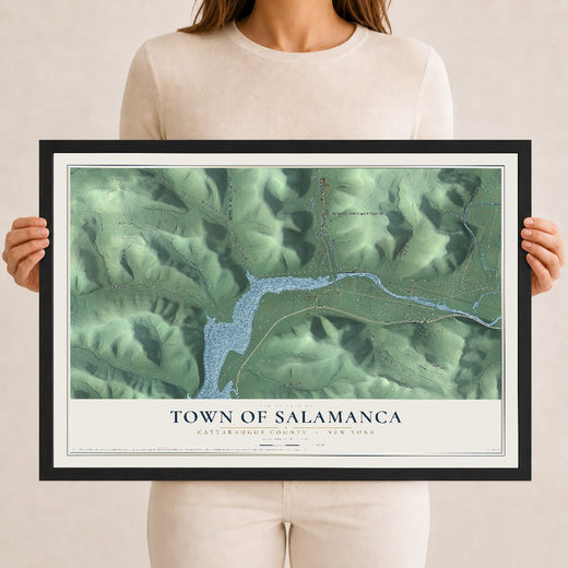 Map of the Town of Salamanca, Cattaraugus County, New York, 12 x 18 inch print in a black wood frame