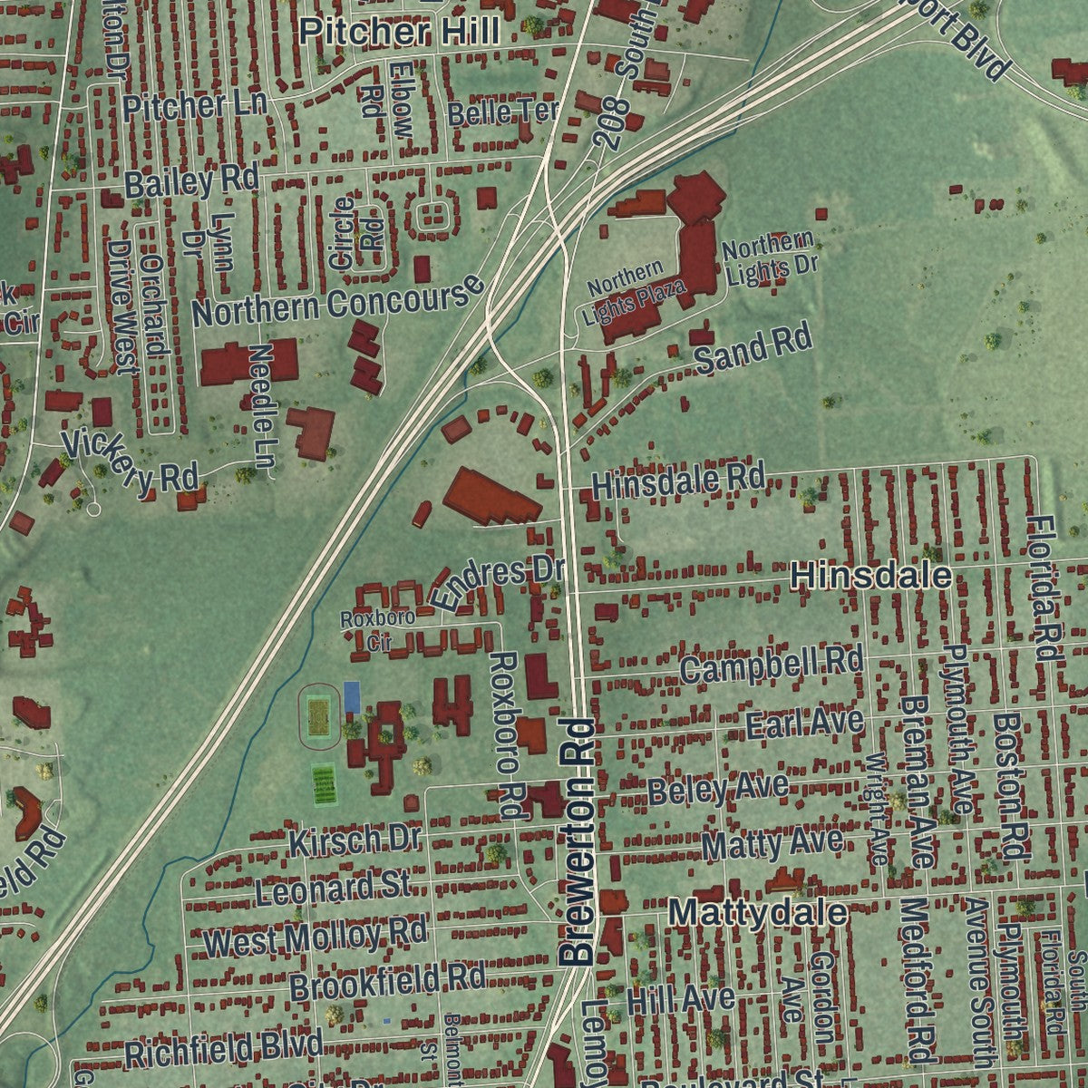 Close-up 2 of the Salina, New York map artwork