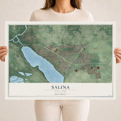 Salina, New York map print, 18" x 24" Archival Matte Print mockup