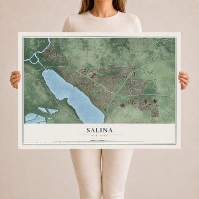 Salina, New York map print, 24" x 36" Archival Matte Print mockup