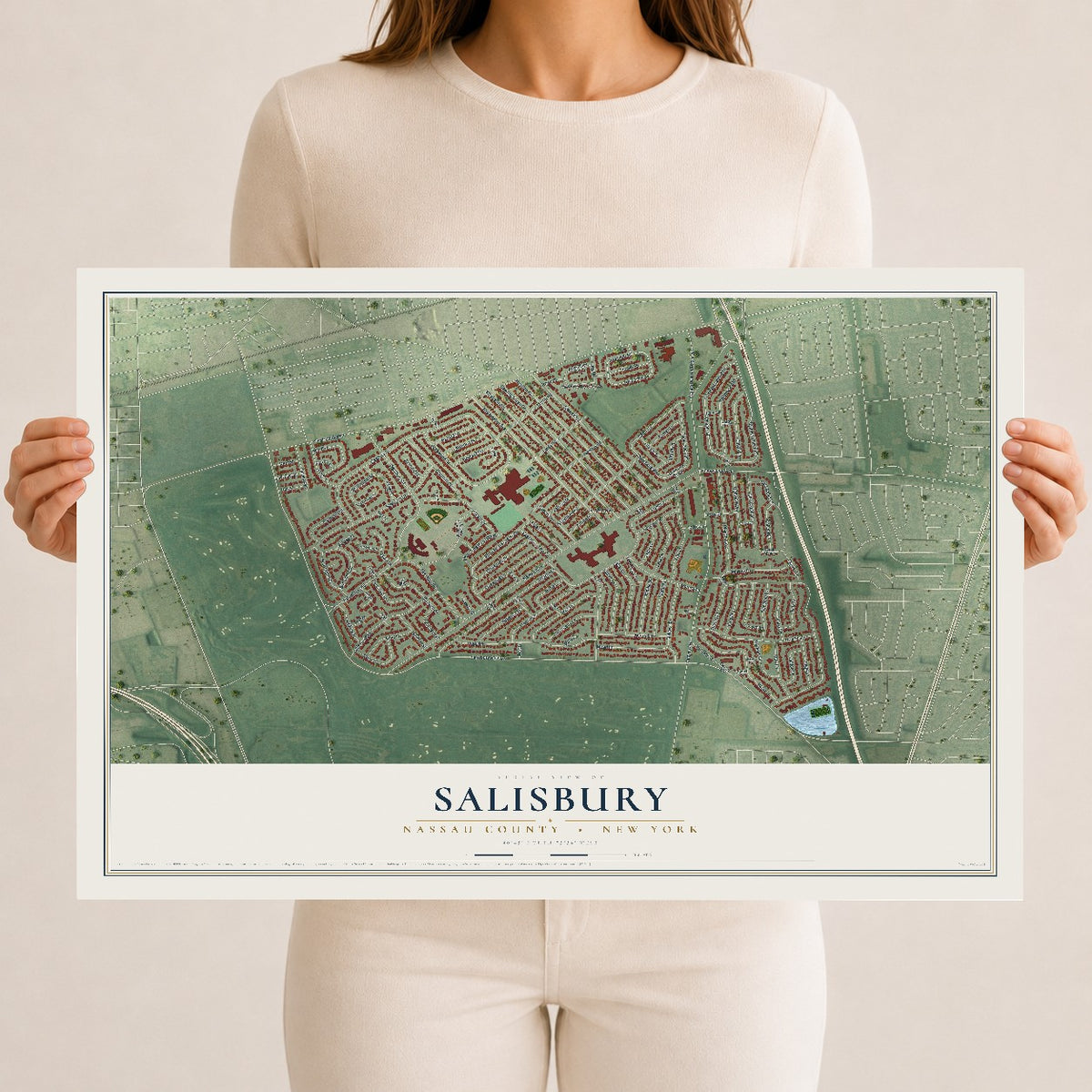 Salisbury, New York map print, 12" x 18" Archival Matte Print mockup