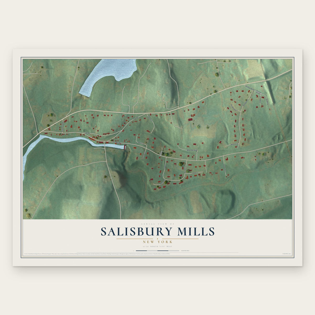 Salisbury Mills, New York map print, the full design