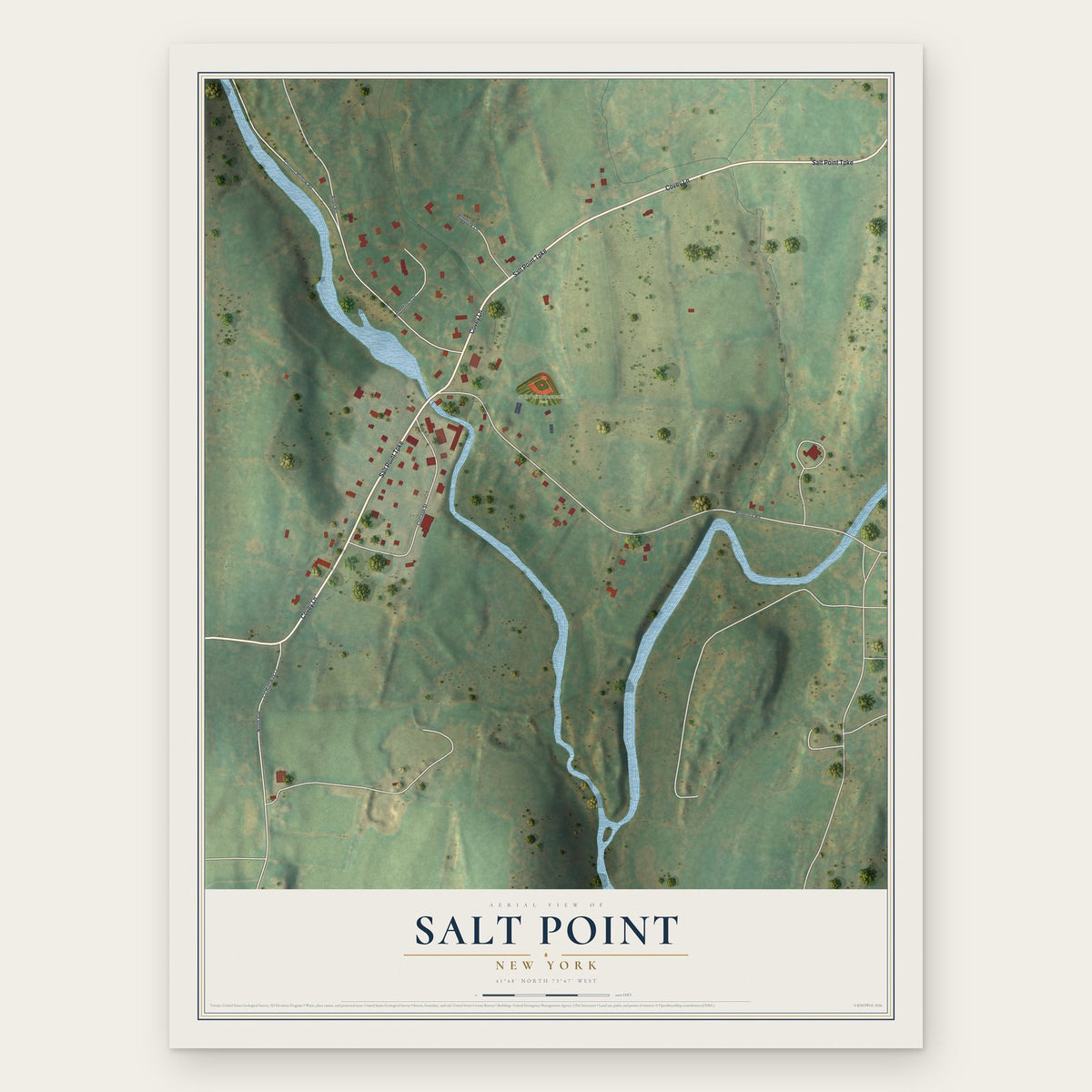 Salt Point, New York map print, the full design