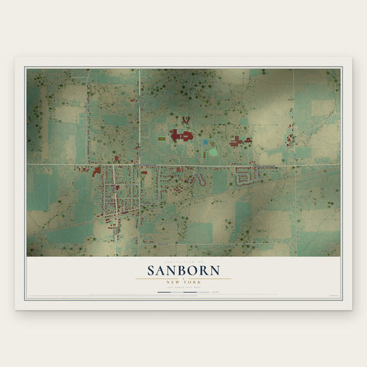 Sanborn, New York map print, the full design