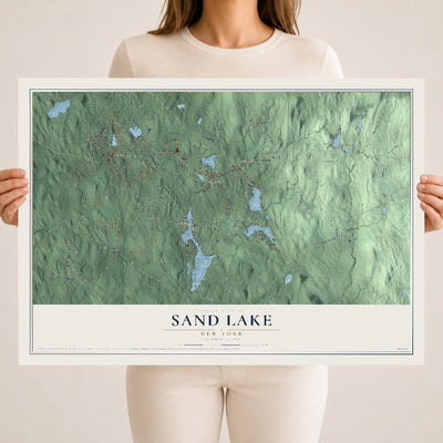 Sand Lake, New York map print, 18" x 24" Archival Matte Print mockup