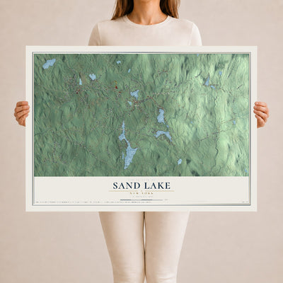 Sand Lake, New York map print, 24" x 36" Archival Matte Print mockup
