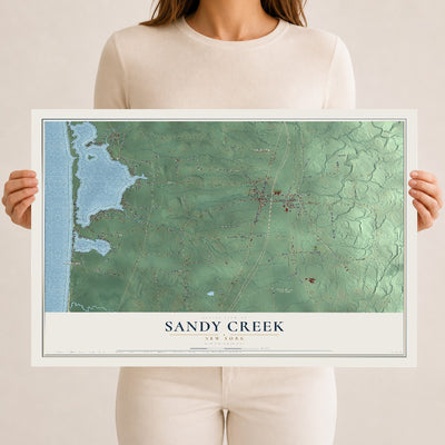 Sandy Creek, New York map print, 12" x 18" Archival Matte Print mockup