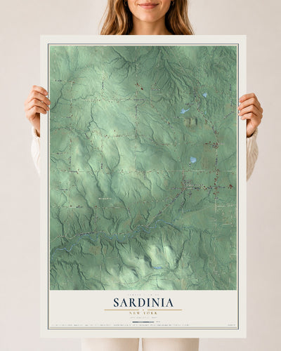Sardinia, New York map print, 24" x 36" Archival Matte Print mockup