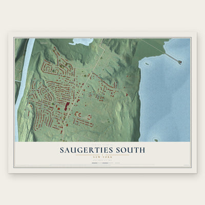 Saugerties South, New York map print, the full design