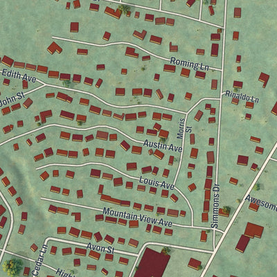Close-up of the map of Saugerties South, New York print showing street and building detail