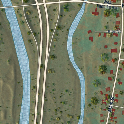 Close-up of the map of Savona, New York print showing street and building detail