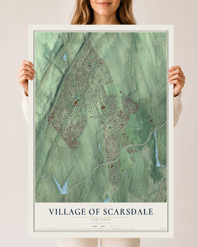 Scarsdale, New York map print, 24" x 36" Archival Matte Print mockup