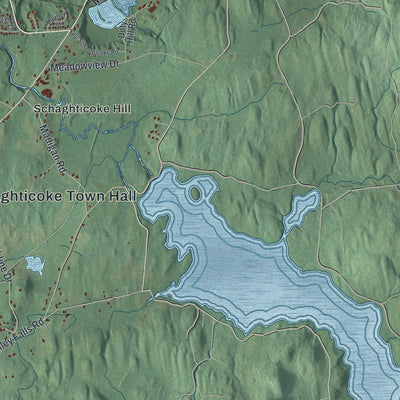 Close-up 2 of the Schaghticoke, New York map artwork