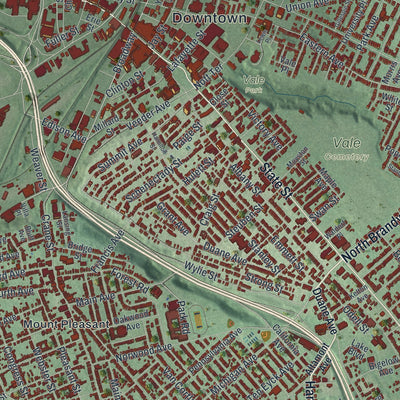 Close-up 1 of the Schenectady, New York map artwork