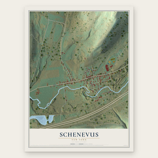 Schenevus, New York map print, the full design