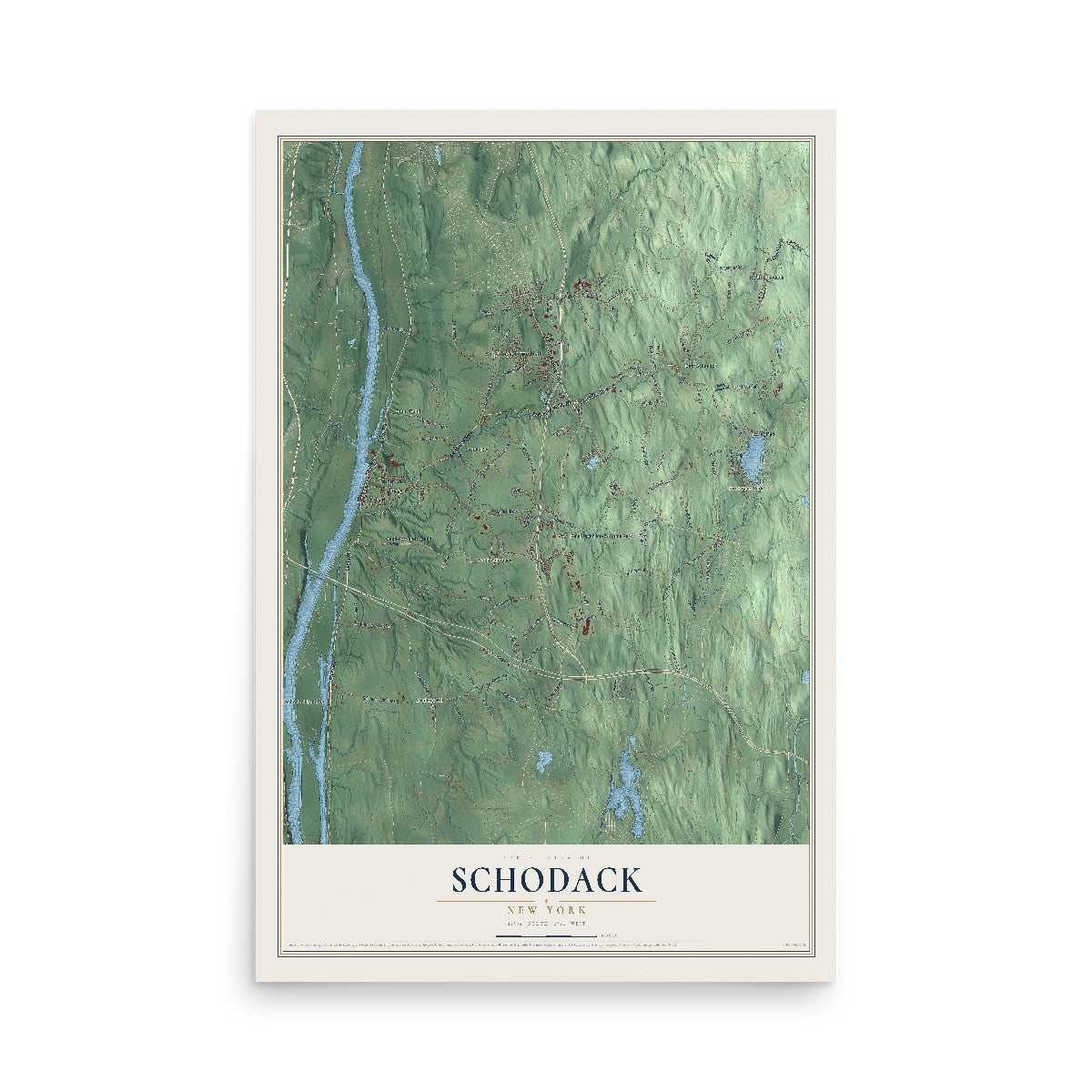Schodack, New York map print, 12" x 18" Archival Matte Print mockup