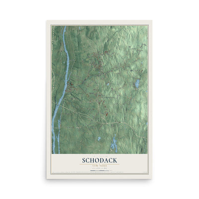 Schodack, New York map print, 12" x 18" Archival Matte Print mockup