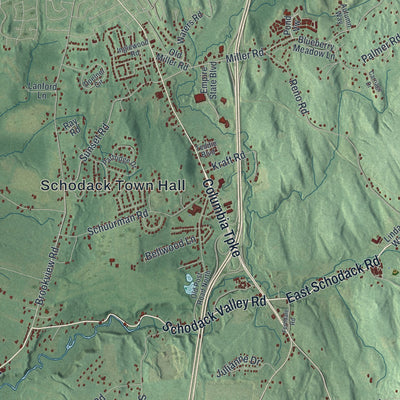 Close-up 1 of the Schodack, New York map artwork