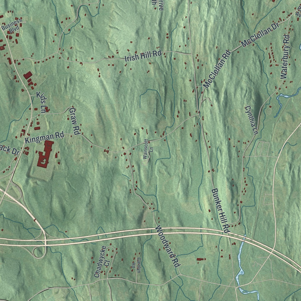 Close-up 2 of the Schodack, New York map artwork