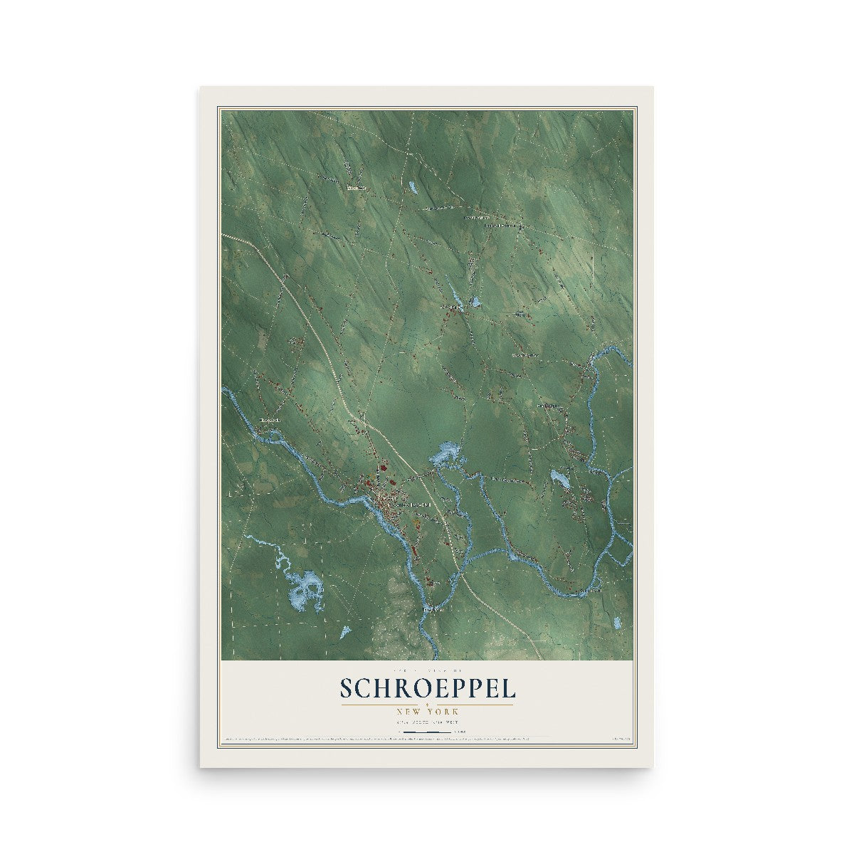 Schroeppel, New York map print, 12" x 18" Archival Matte Print mockup