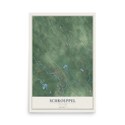 Schroeppel, New York map print, 12" x 18" Archival Matte Print mockup