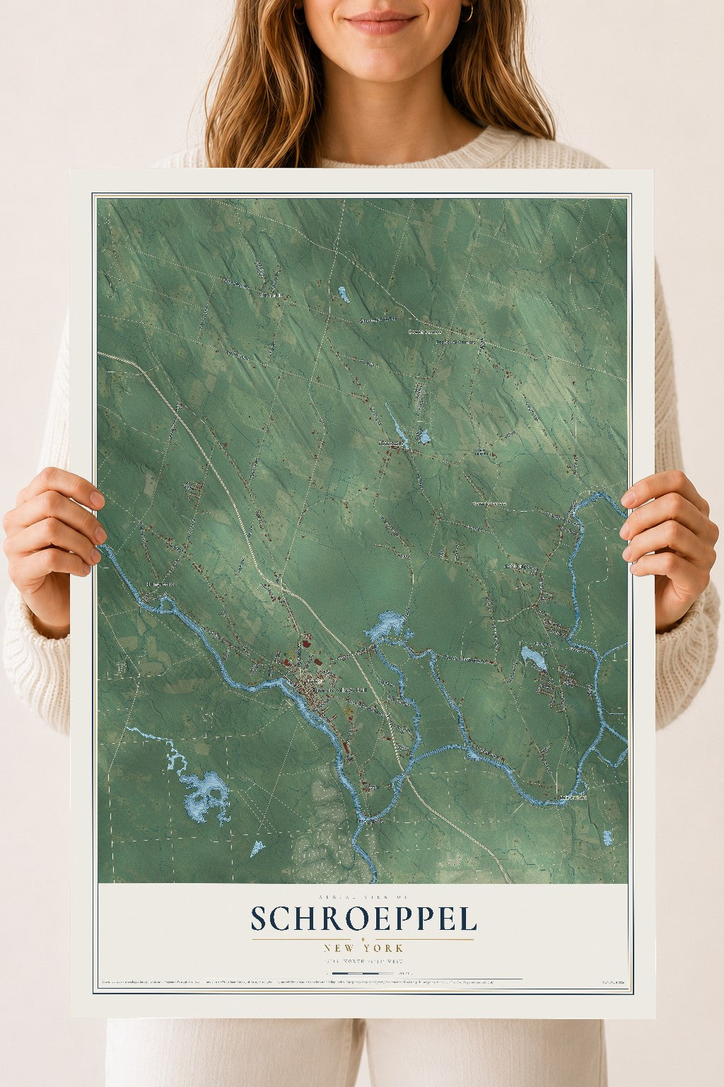 Schroeppel, New York map print, 18" x 24" Archival Matte Print mockup