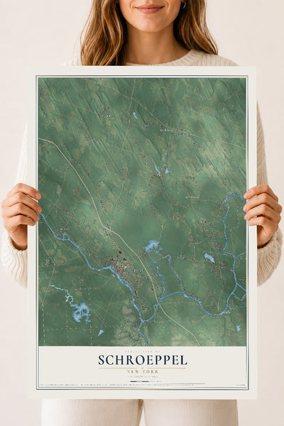 Schroeppel, New York map print, 18" x 24" Archival Matte Print mockup