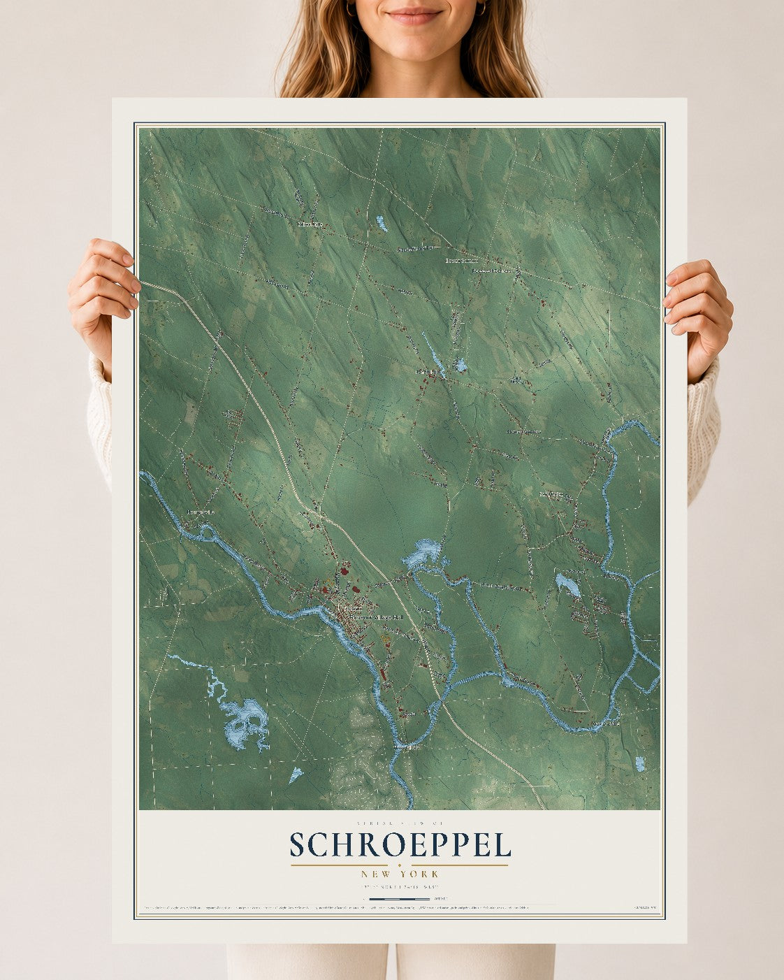 Schroeppel, New York map print, 24" x 36" Archival Matte Print mockup
