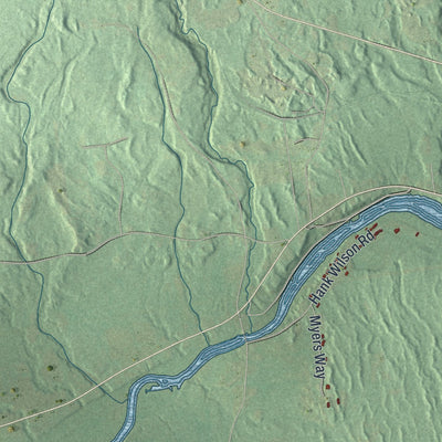 Close-up 1 of the Schuyler Falls, New York map artwork