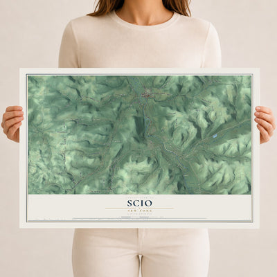 Scio, New York map print, 12" x 18" Archival Matte Print mockup