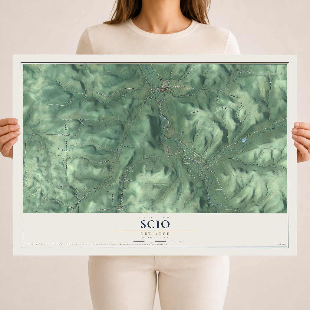 Scio, New York map print, 18" x 24" Archival Matte Print mockup
