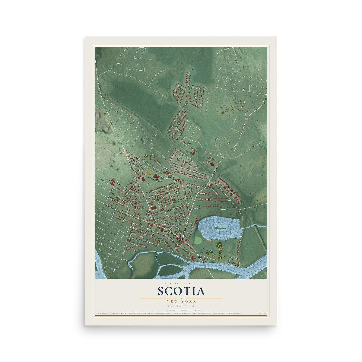 Scotia, New York map print, 12" x 18" Archival Matte Print mockup