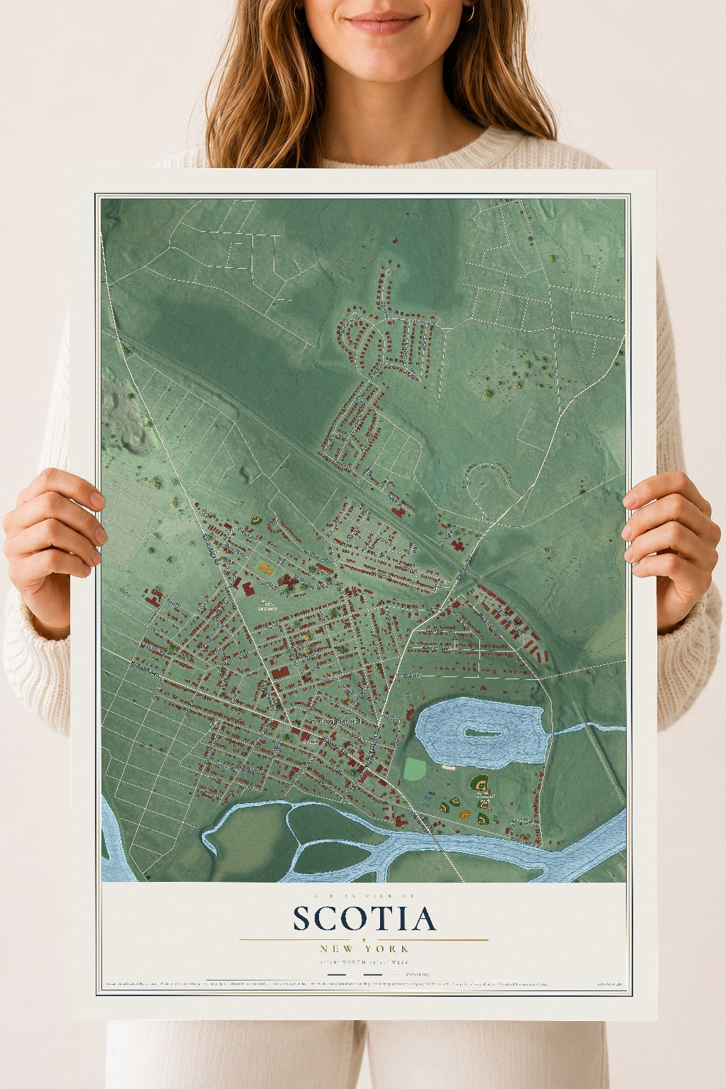 Scotia, New York map print, 18" x 24" Archival Matte Print mockup