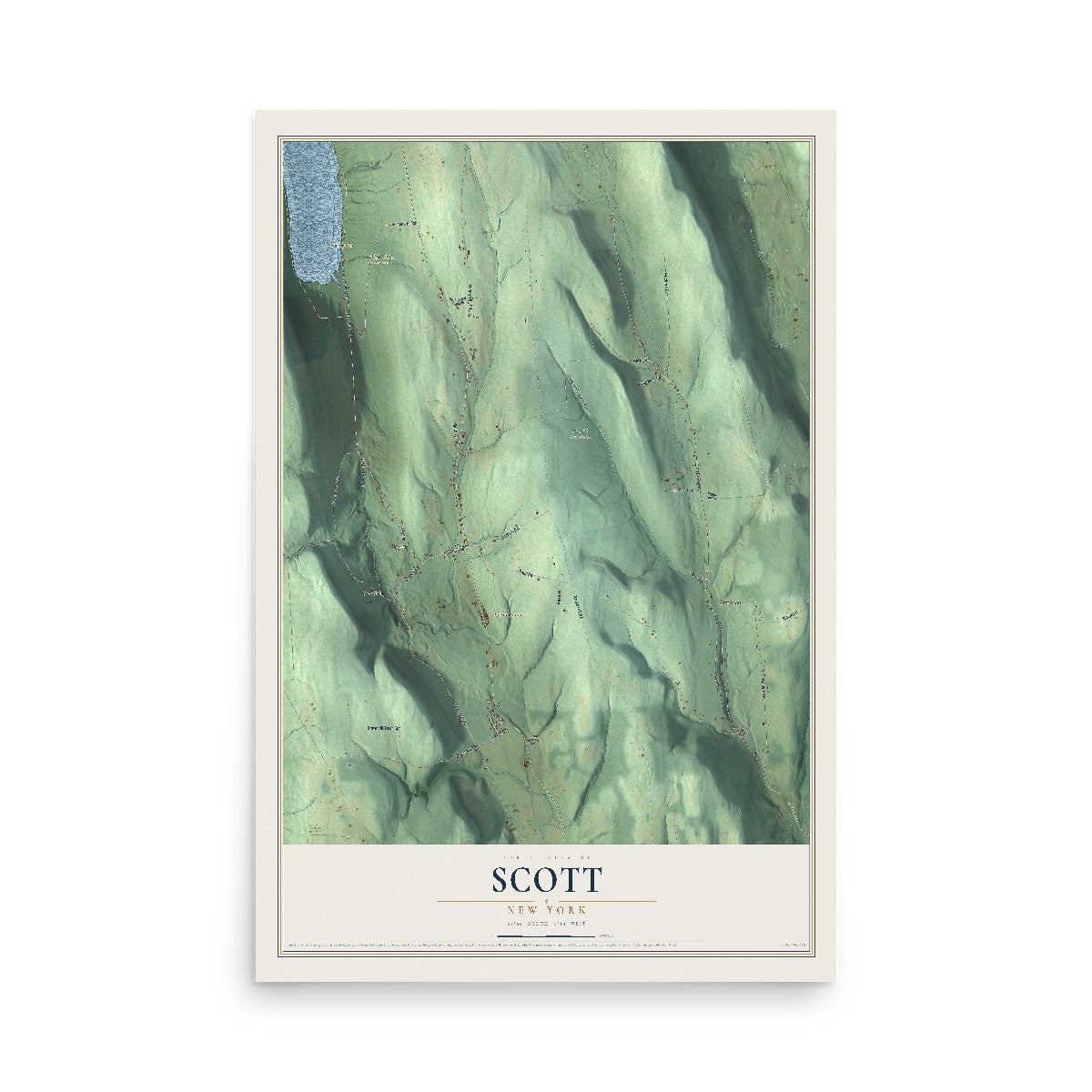 Scott, New York map print, 12" x 18" Archival Matte Print mockup