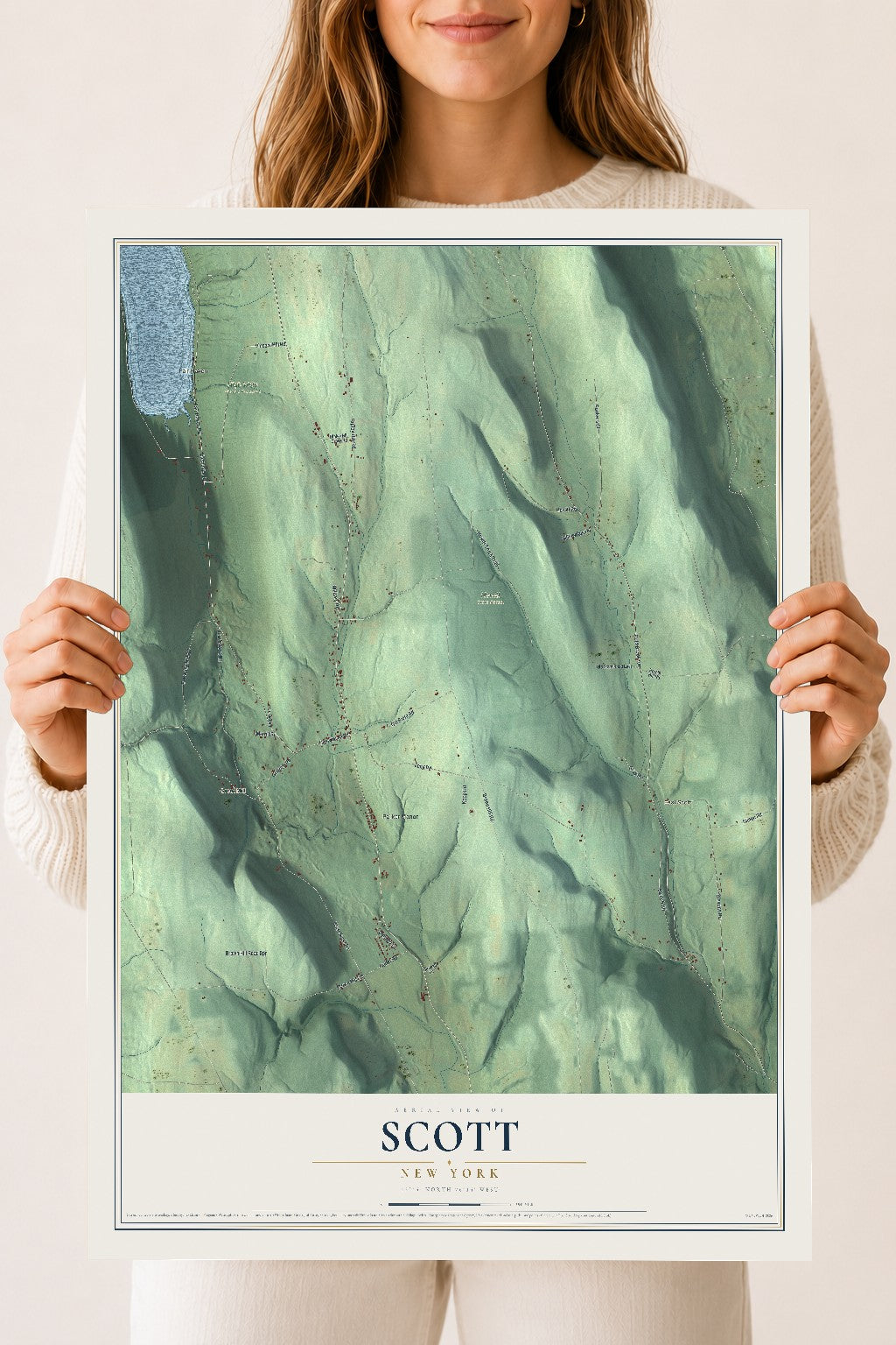 Scott, New York map print, 18" x 24" Archival Matte Print mockup