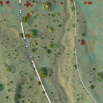 Close-up of the map of Scottsburg, New York print showing street and building detail