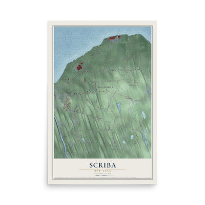Scriba, New York map print, 12" x 18" Archival Matte Print mockup