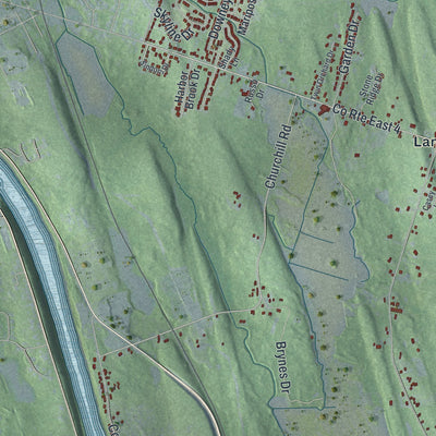 Close-up 1 of the Scriba, New York map artwork