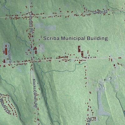 Close-up 2 of the Scriba, New York map artwork