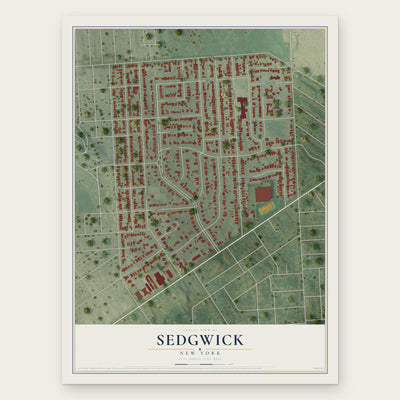 Sedgwick, New York map print, the full design