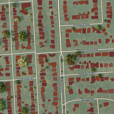 Close-up of the map of Sedgwick, New York print showing street and building detail