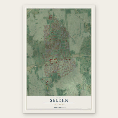 Selden, New York map print, the full design