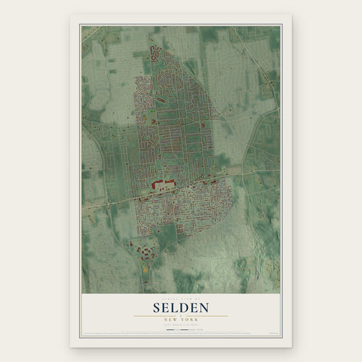 Selden, New York map print, the full design