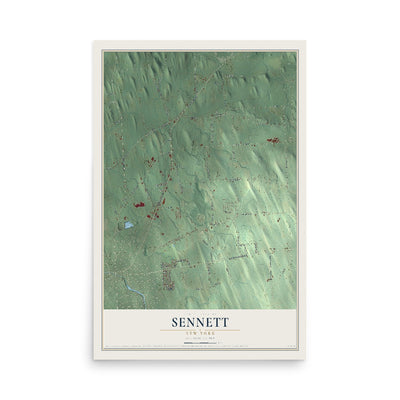 Sennett, New York map print, 12" x 18" Archival Matte Print mockup