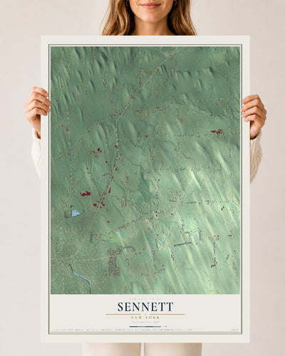 Sennett, New York map print, 24" x 36" Archival Matte Print mockup
