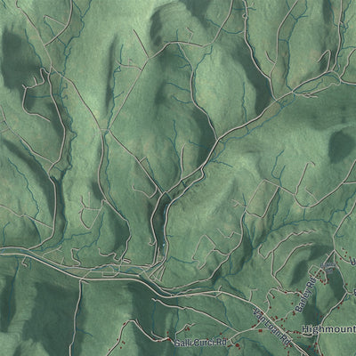 Close-up 1 of the Shandaken, New York map artwork