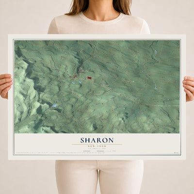 Sharon, New York map print, 18" x 24" Archival Matte Print mockup
